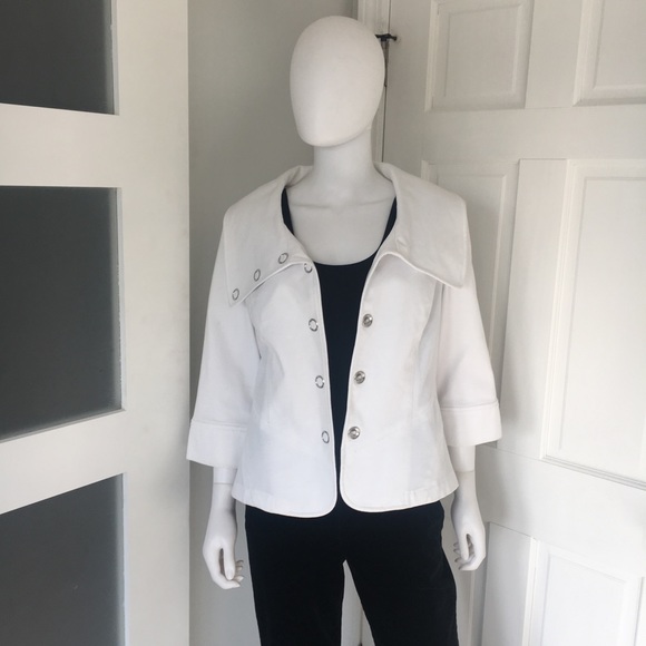 Tribal Jackets & Blazers - Tribal White Wide Collar Jacket Sz 12